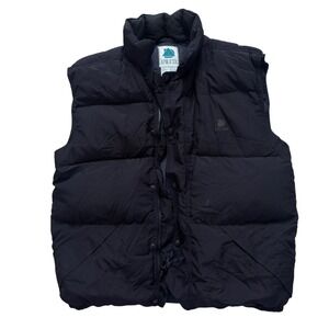 Vintage Alpine Design Down Puffer Vest Black Nylon 90s Outdoor Gorpcore L